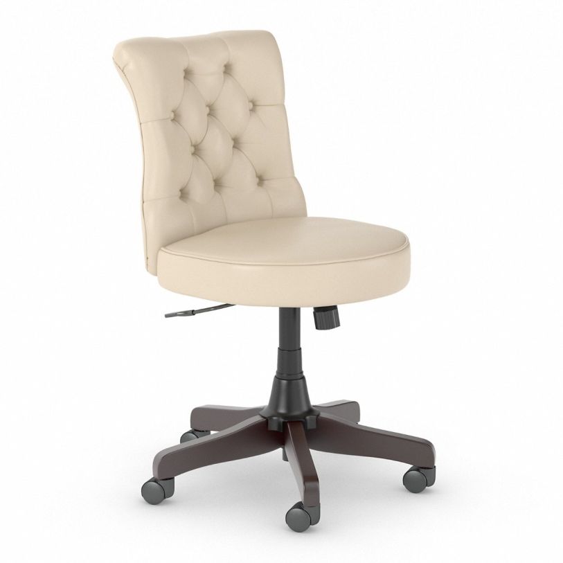 Bush Business Arden Lane Mid Back Tufted Office Chair in Antique White Leather CH2301AWL-03 FREE SHIPPING