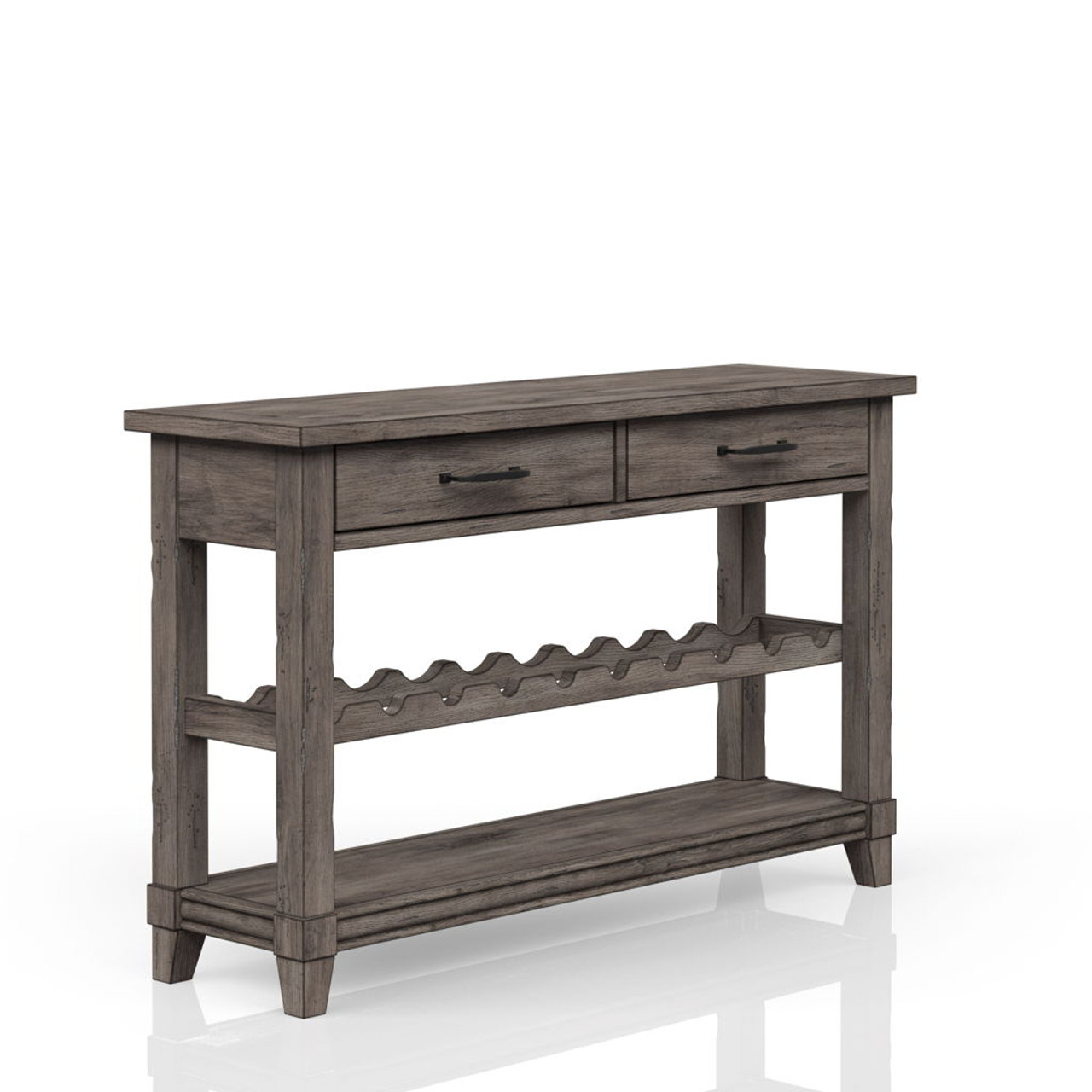 Console Table With Wine Bottle Storage Storage Drawers – Gray