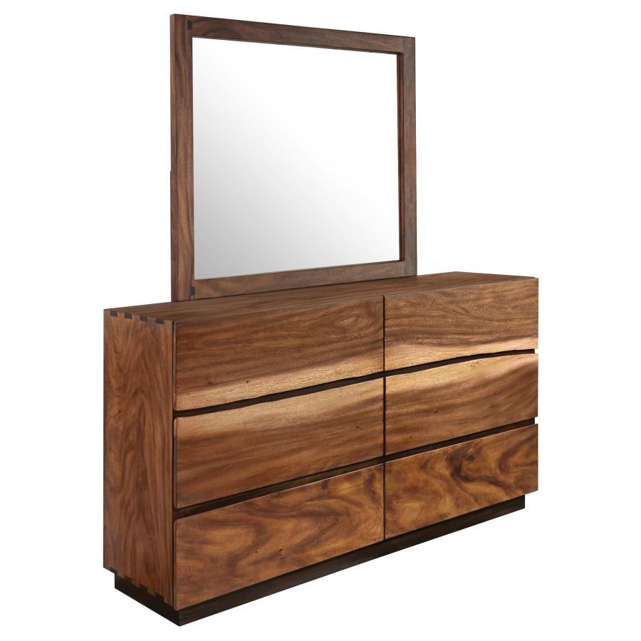 Winslow – 6-Drawer Dresser With Mirror – Smokey Walnut