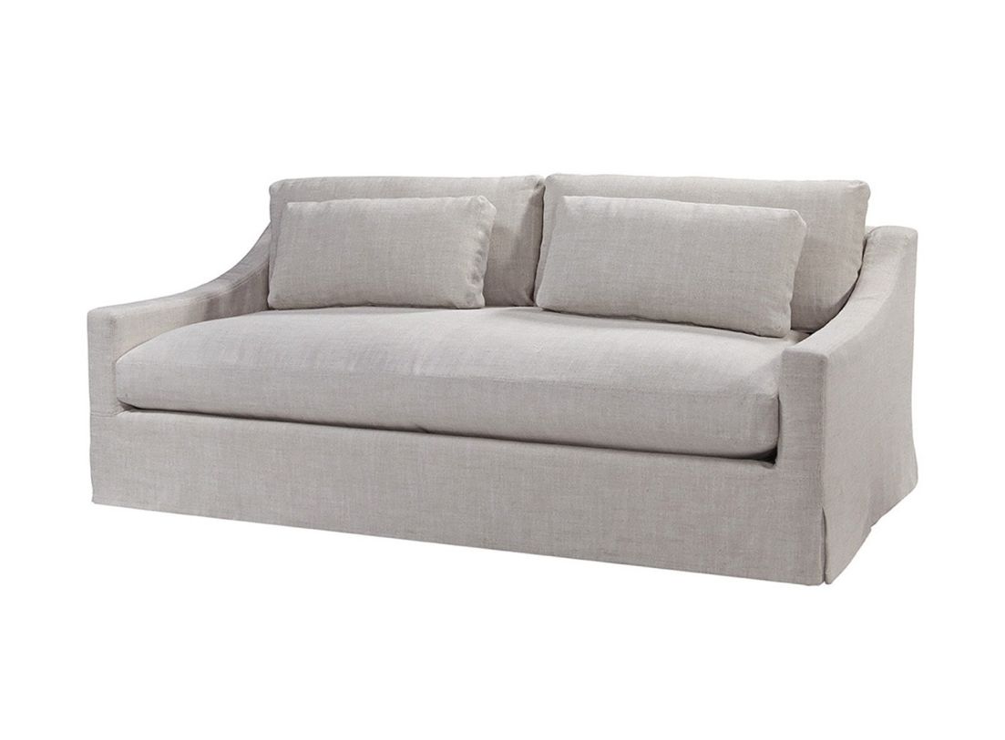 Spectra Home Dune 84″ Slipcovered Studio Sofa in Floris Linen