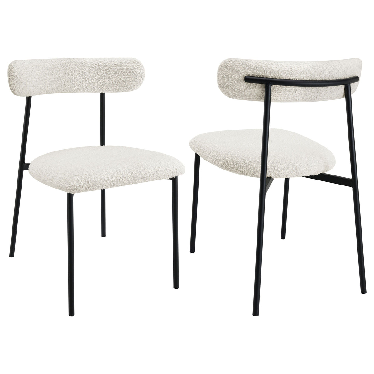 Anzio – Boucle Upholstered Dining Side Chair (Set of 2) – White