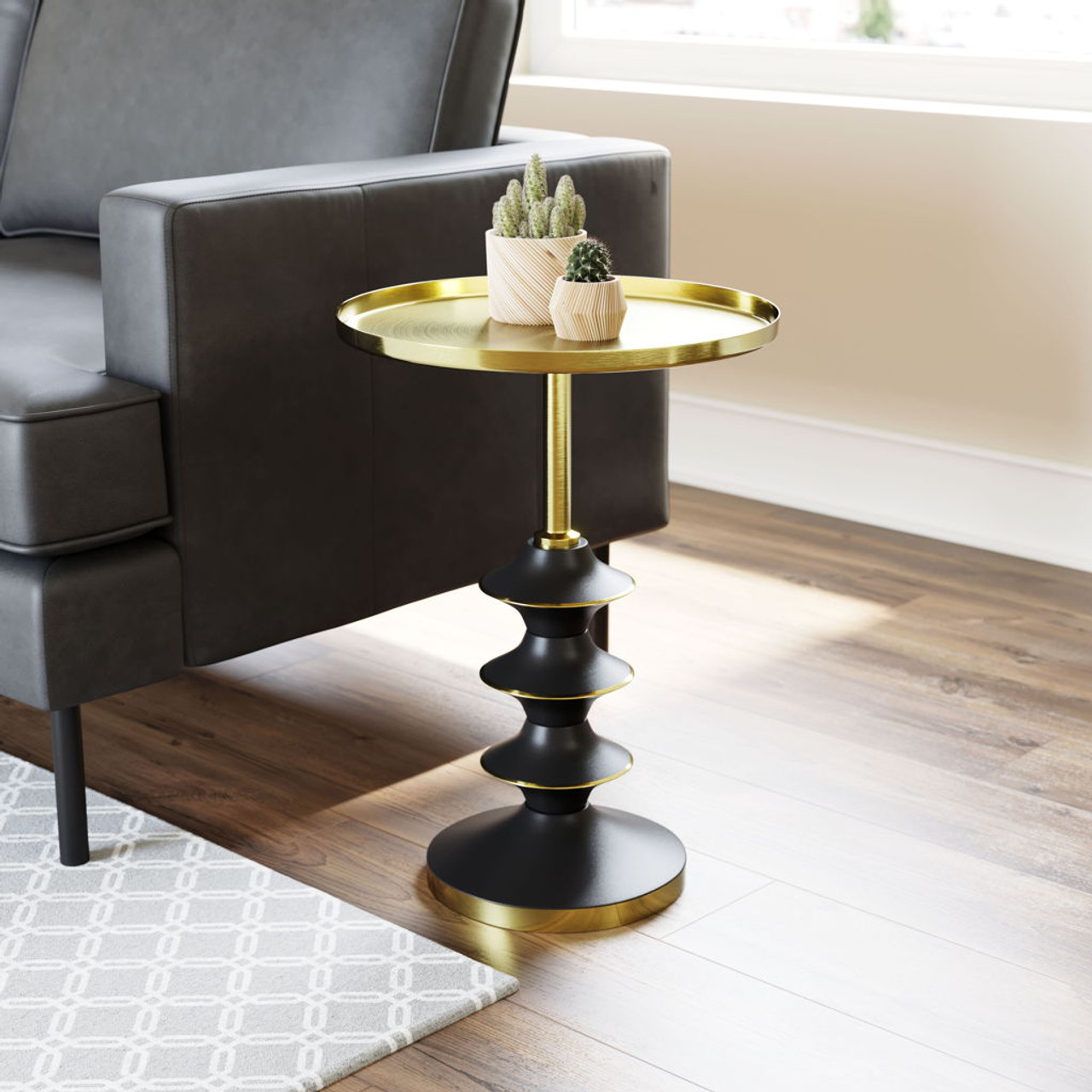 Donahue – Side Table – Gold / Black