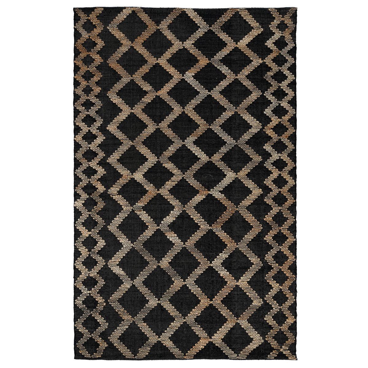 Pure Desert – 1′ x 1′ Gobi Rug – Black/Natural