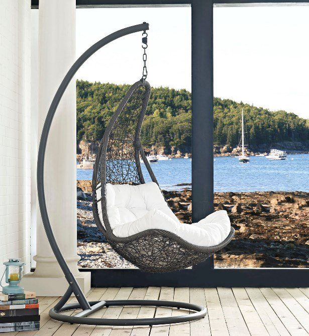 Emma Mason Signature Allie Outdoor Patio Swing Chair With Stand Set