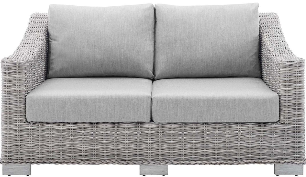 Emma Mason Signature Acquina Sunbrella Outdoor Patio Wicker Rattan Loveseat