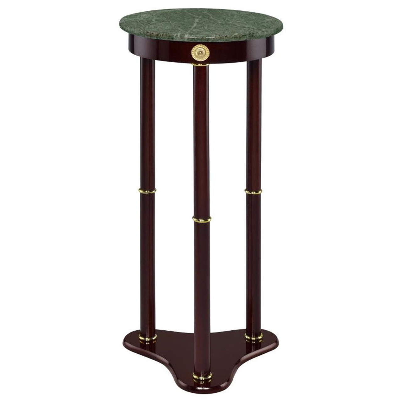 Edie – Round Marble Top Accent Side Table – Merlot