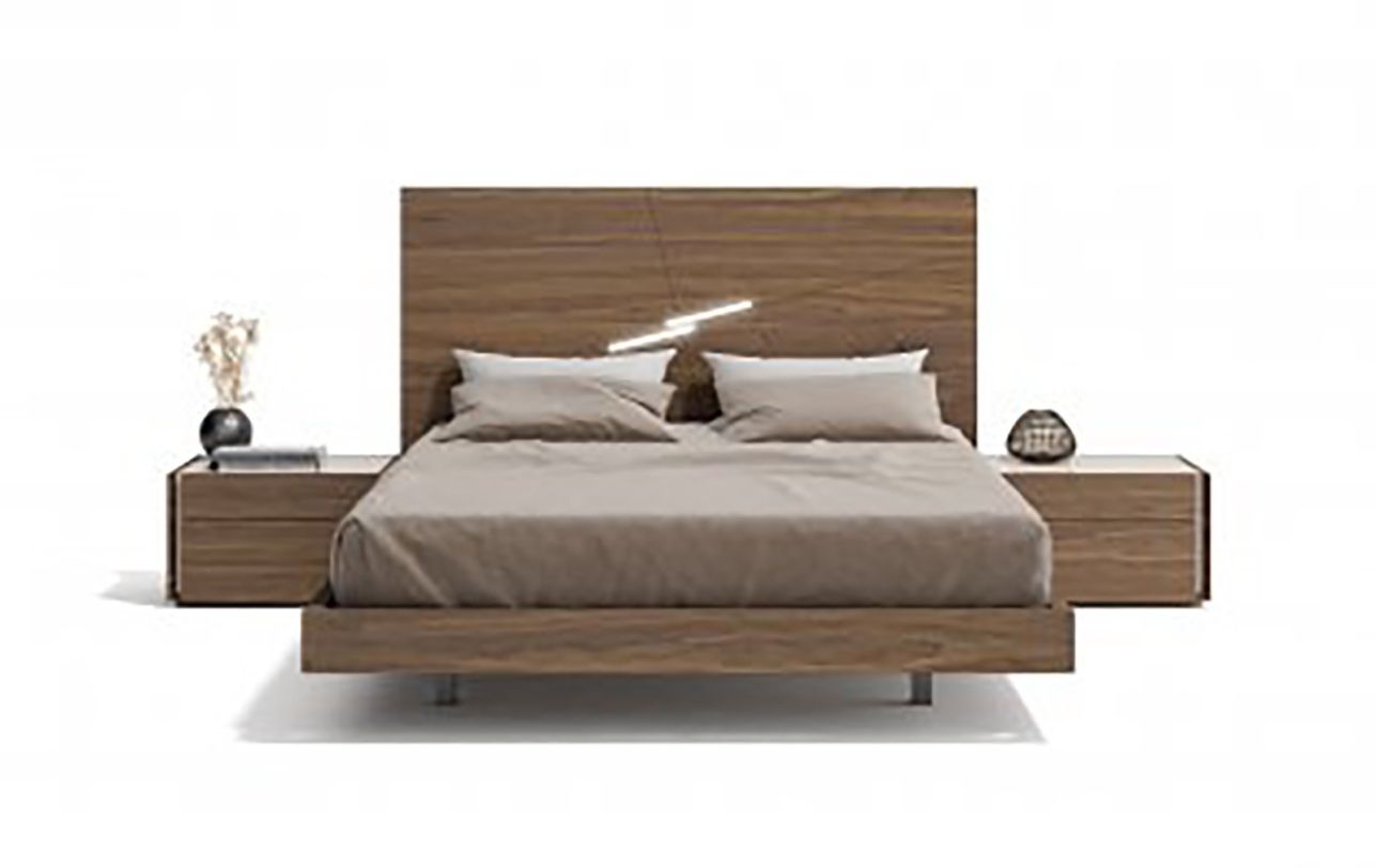 J&M Faro Queen Platform Bed in Walnut 17862-Q