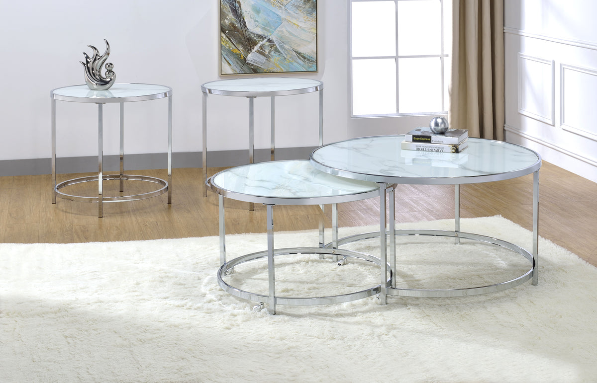 Rayne – 3 Piece Table Set – White