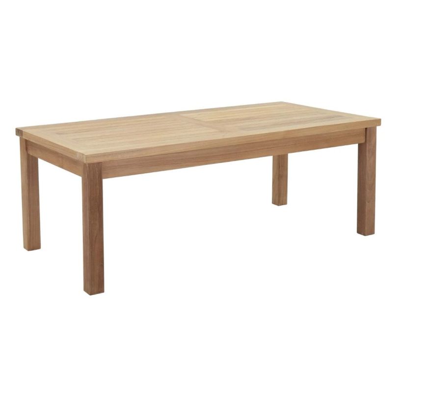 Emma Mason Signature Florence Outdoor Patio Teak Rectangle Coffee Table in Natural