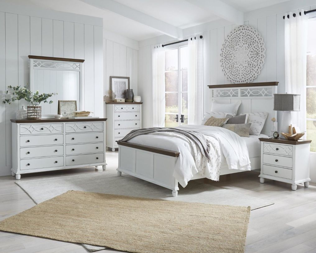 Progressive Furniture Granada 4pc Bedroom Set in Oak/Vanilla  PROMO