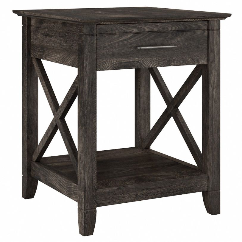 Bush Business Furniture Key West Nightstand with Drawer in Dark Gray Hickory KWT120GH-Z FREE SHIPPING