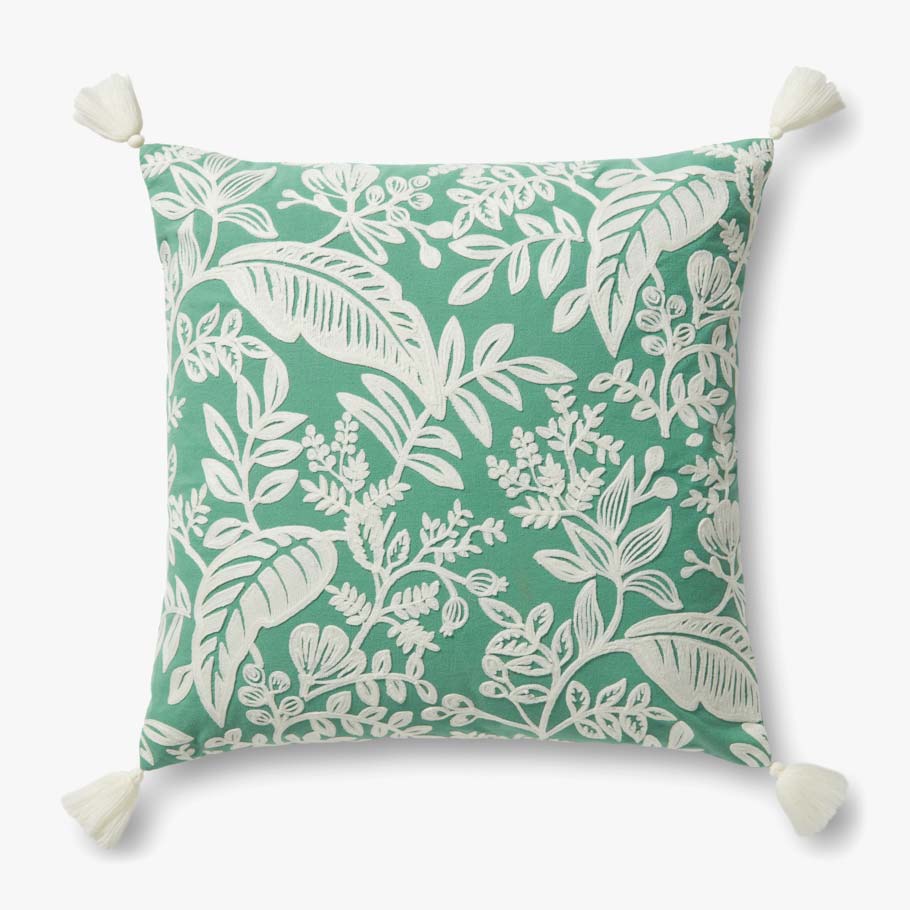 Rifle Paper Co. x Loloi Pillows PRP0002 Sage / White