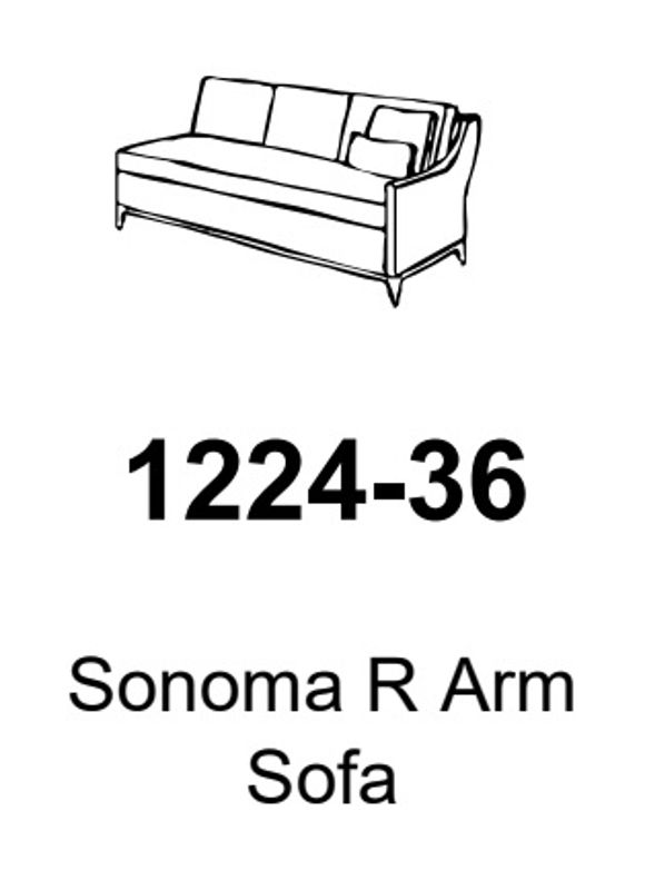 Ambella Home Sonoma Right Arm Sofa in Blue 1224-36