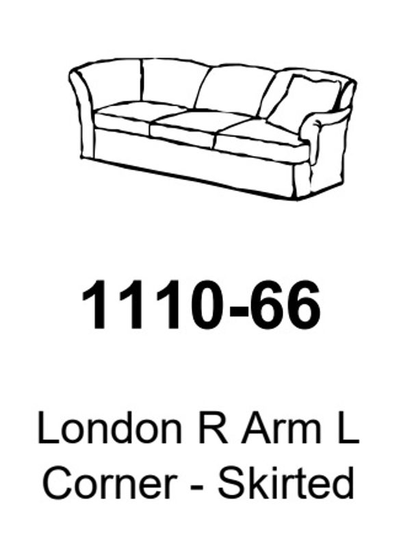 Ambella Home London Right Arm Left Corner Skirted Sofa in Blue 1110-66