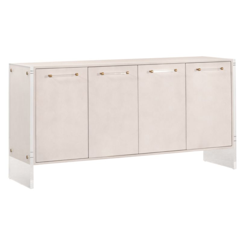 Essentials for Living Traditions Sonia Shagreen Media Sideboard in White Shagreen 6110.WHT-SHG/BBRS CLOSEOUT