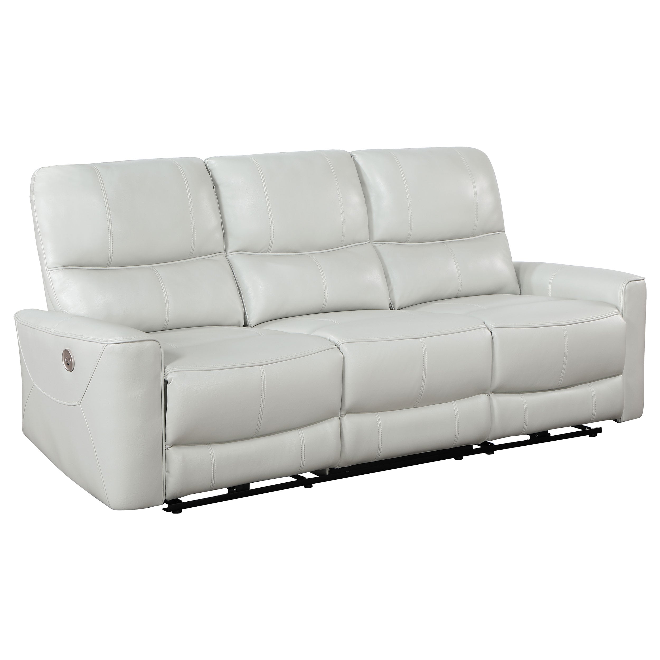 Greenfield Upholstered Power Reclining Sofa Dove Grey