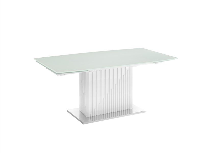 Casabianca Home Moon Extendable Dining Table in White Glass TC-MAN08WHTWHT