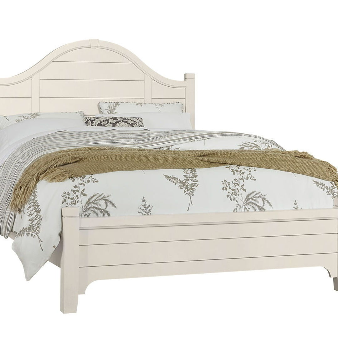 Vaughan-Bassett Bungalow – King Arched Bed – Lattice (Soft White)