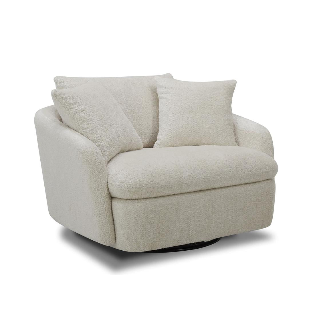 Parker House Boomer – Large Swivel Chair with 2 Pillows – Utopia Sand