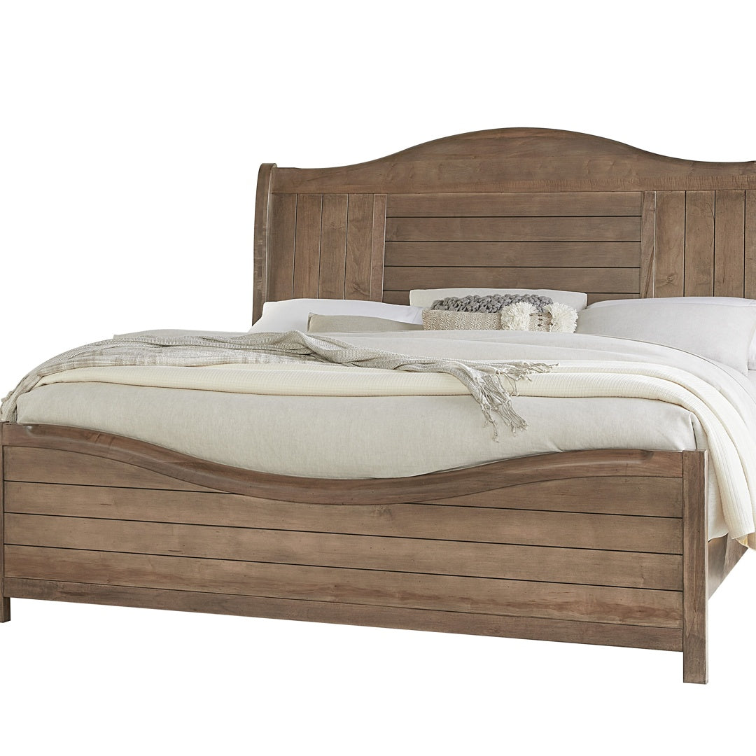 Vaughan-Bassett Cool Farmhouse – King Sleigh Bed – Natural