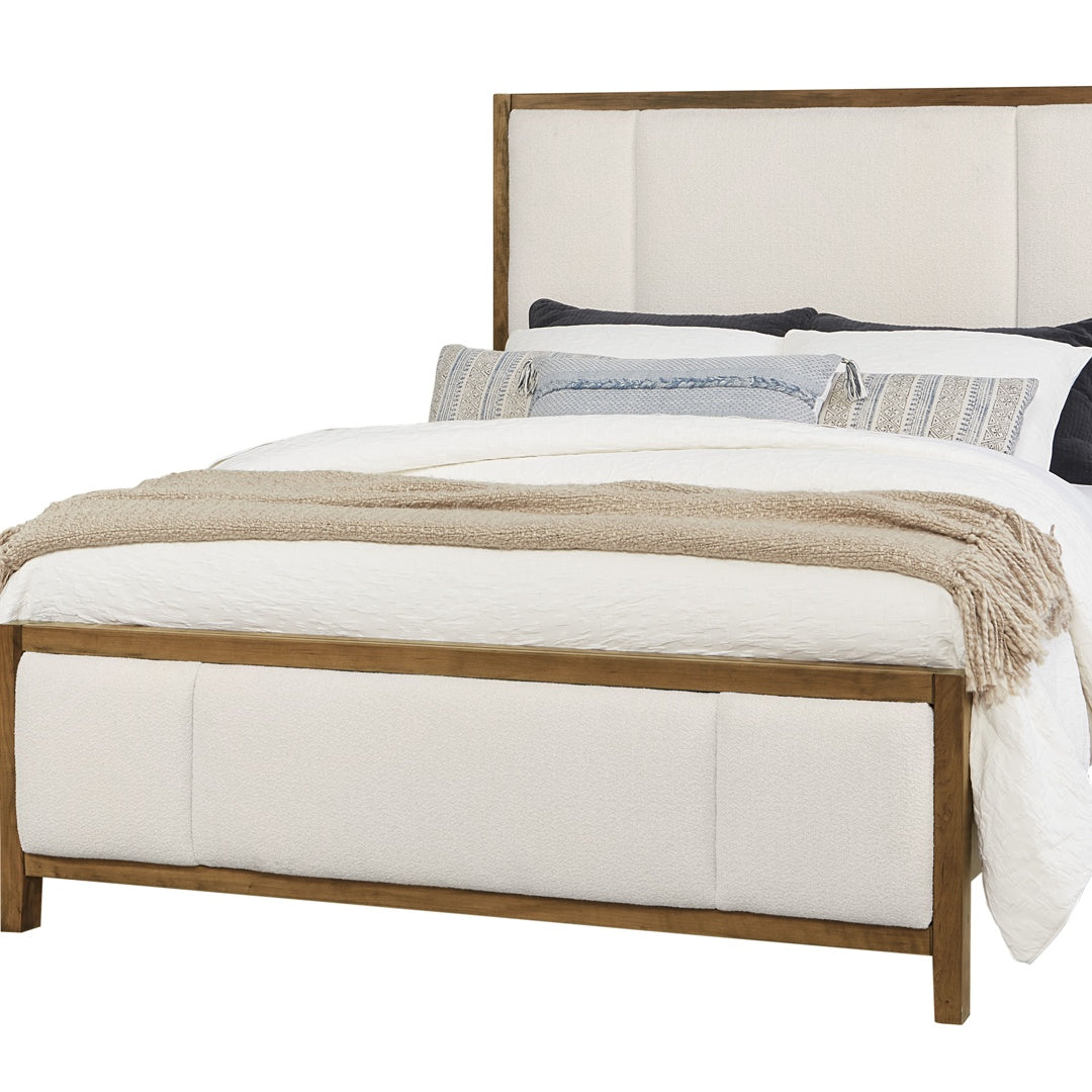 Vaughan-Bassett Crafted Cherry – Erin’s King Upholstered Bed – Meduim Cherry