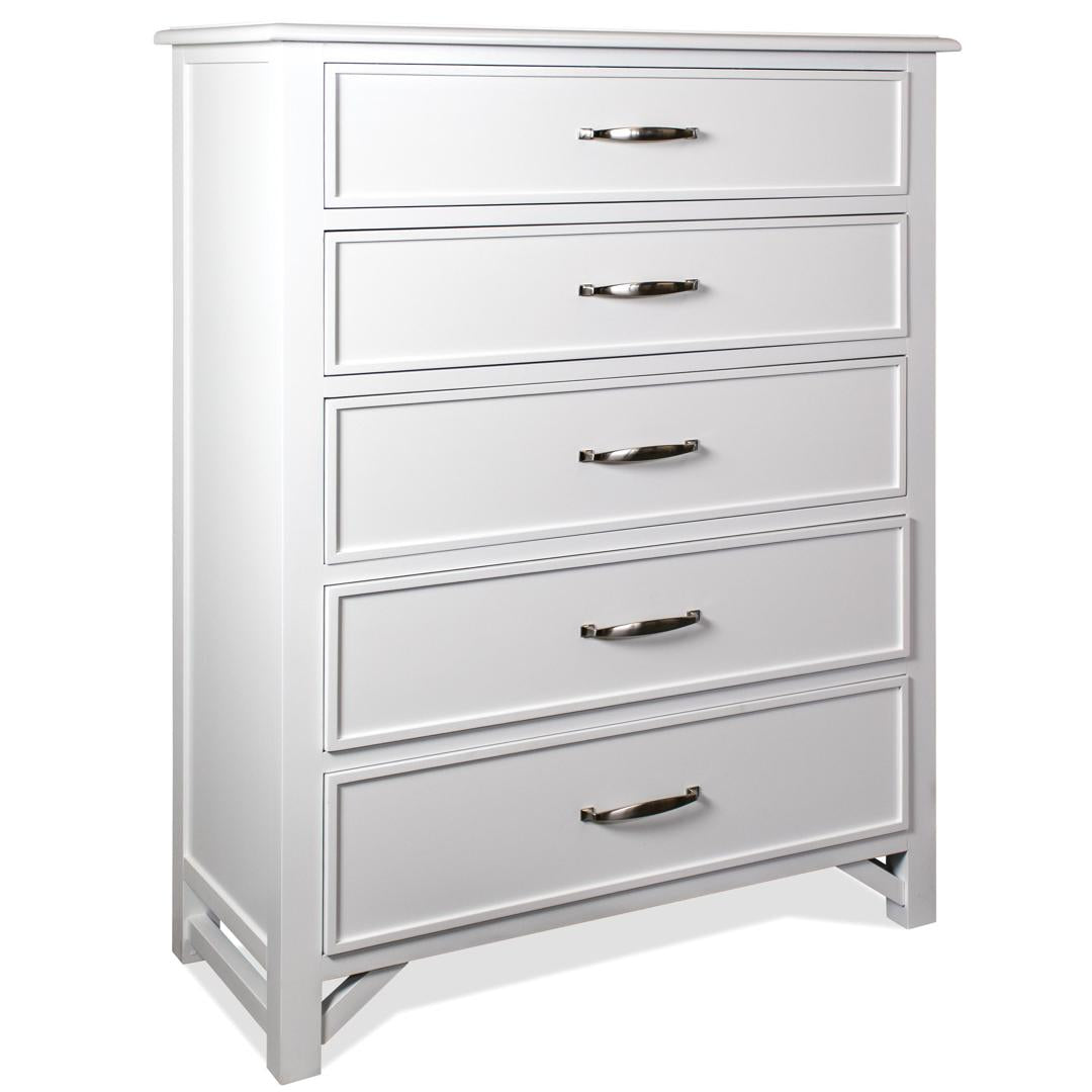 Riverside Furniture Talford – Cotton Five Drawer Chest – White