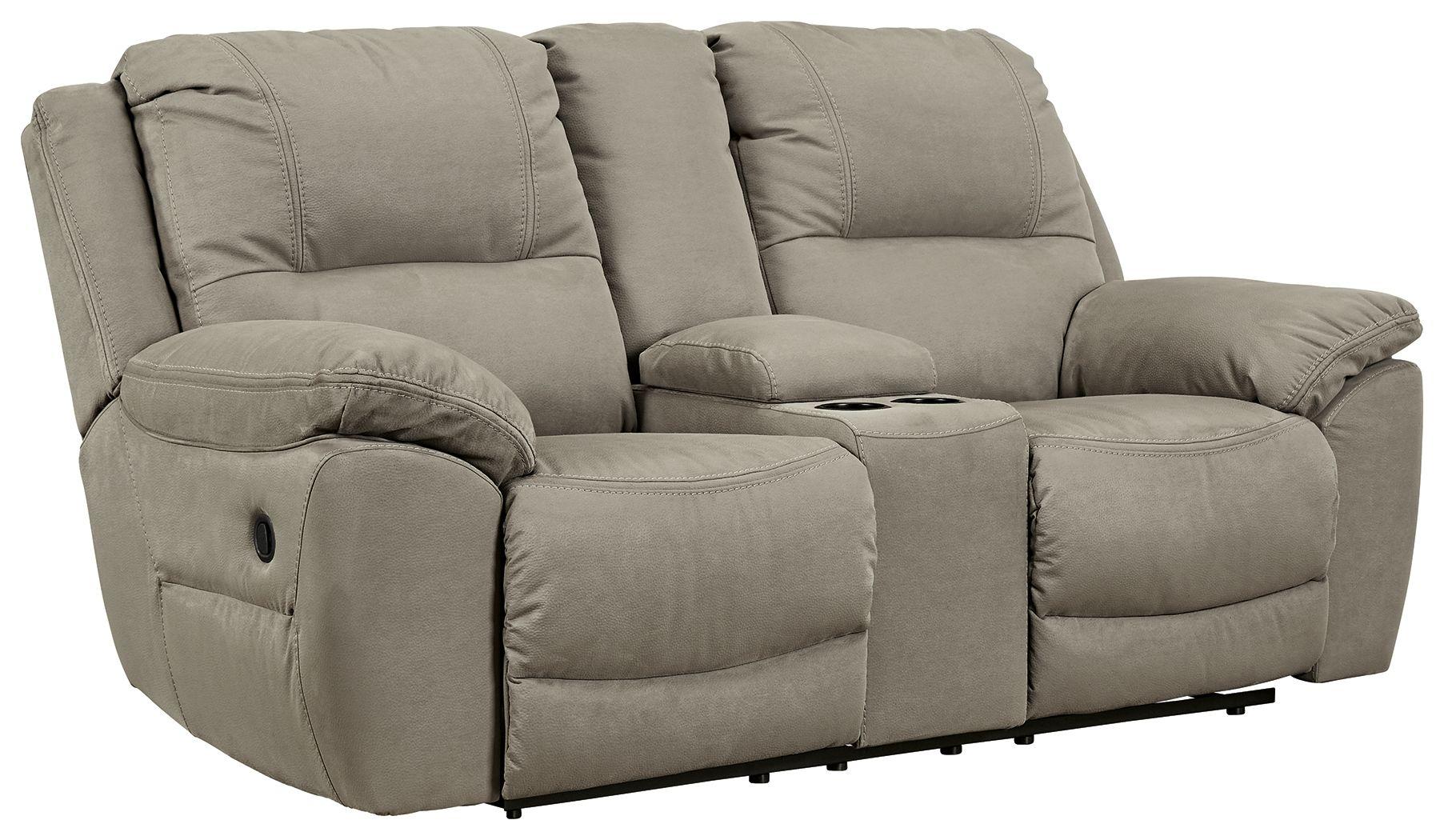 Ashley Next-Gen Gaucho DBL Rec Loveseat w/Console – Putty