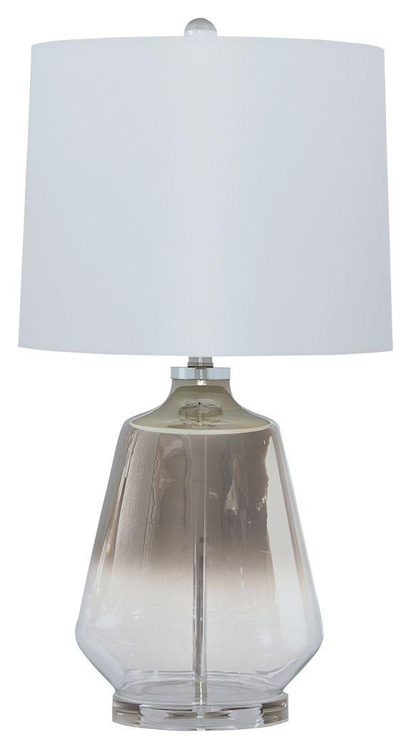 Ashley Jaslyn Glass Table Lamp (1/CN) – Silver Finish