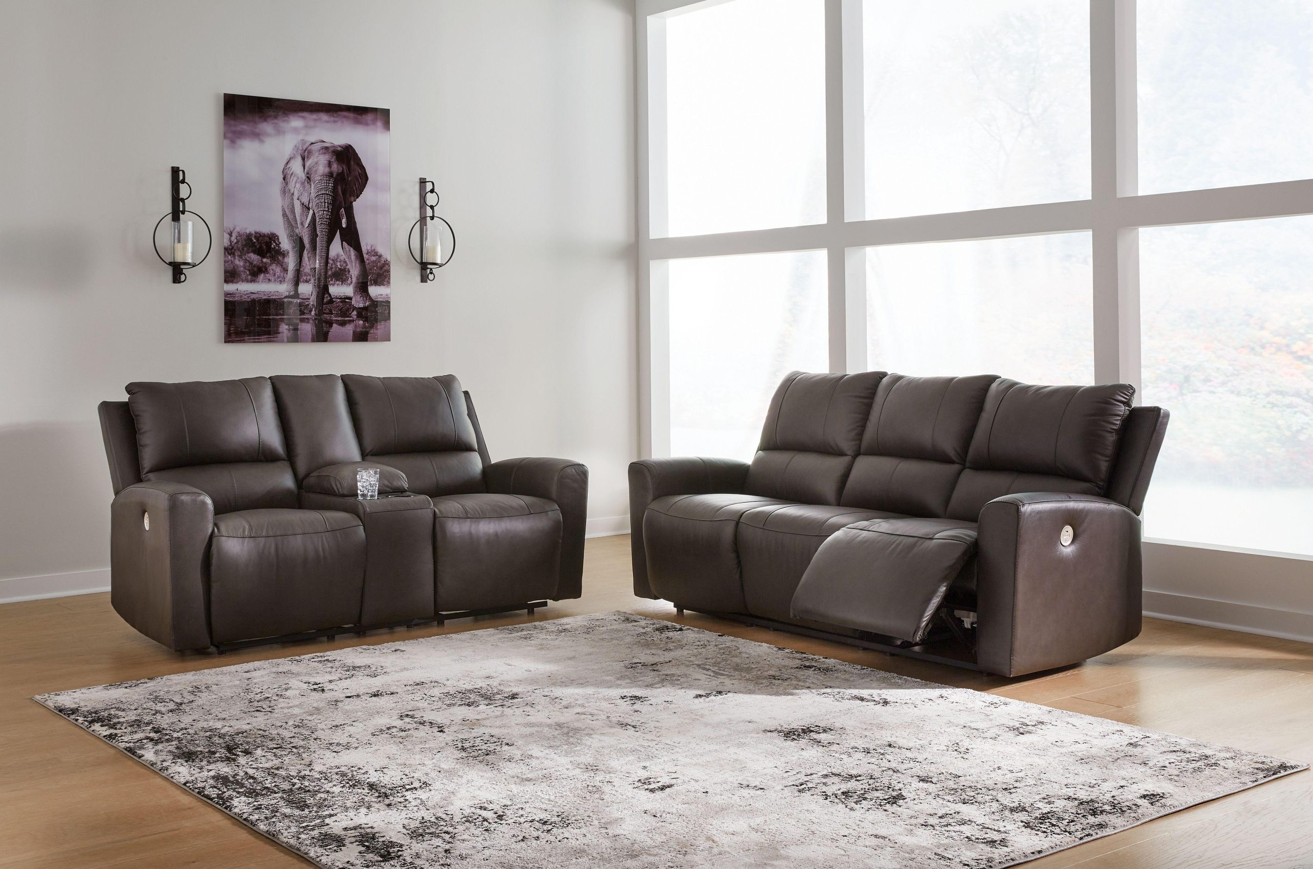 Ashley Boxmere – Storm – 2 Pc. – Power Reclining Sofa, Power Reclining Loveseat With Console