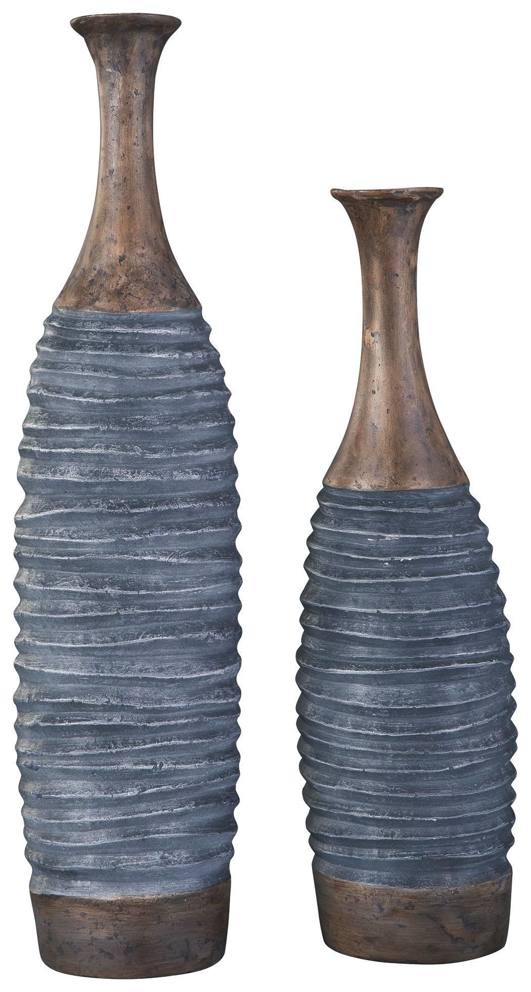 Ashley Blayze Vase Set (2/CN) – Antique Gray/Brown