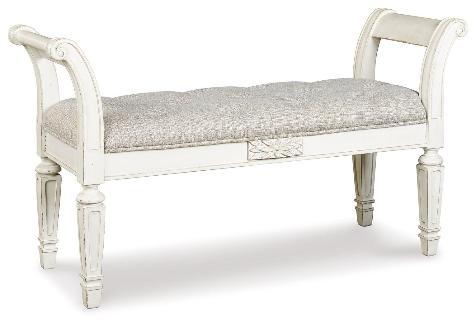 Ashley Realyn Accent Bench – Antique White