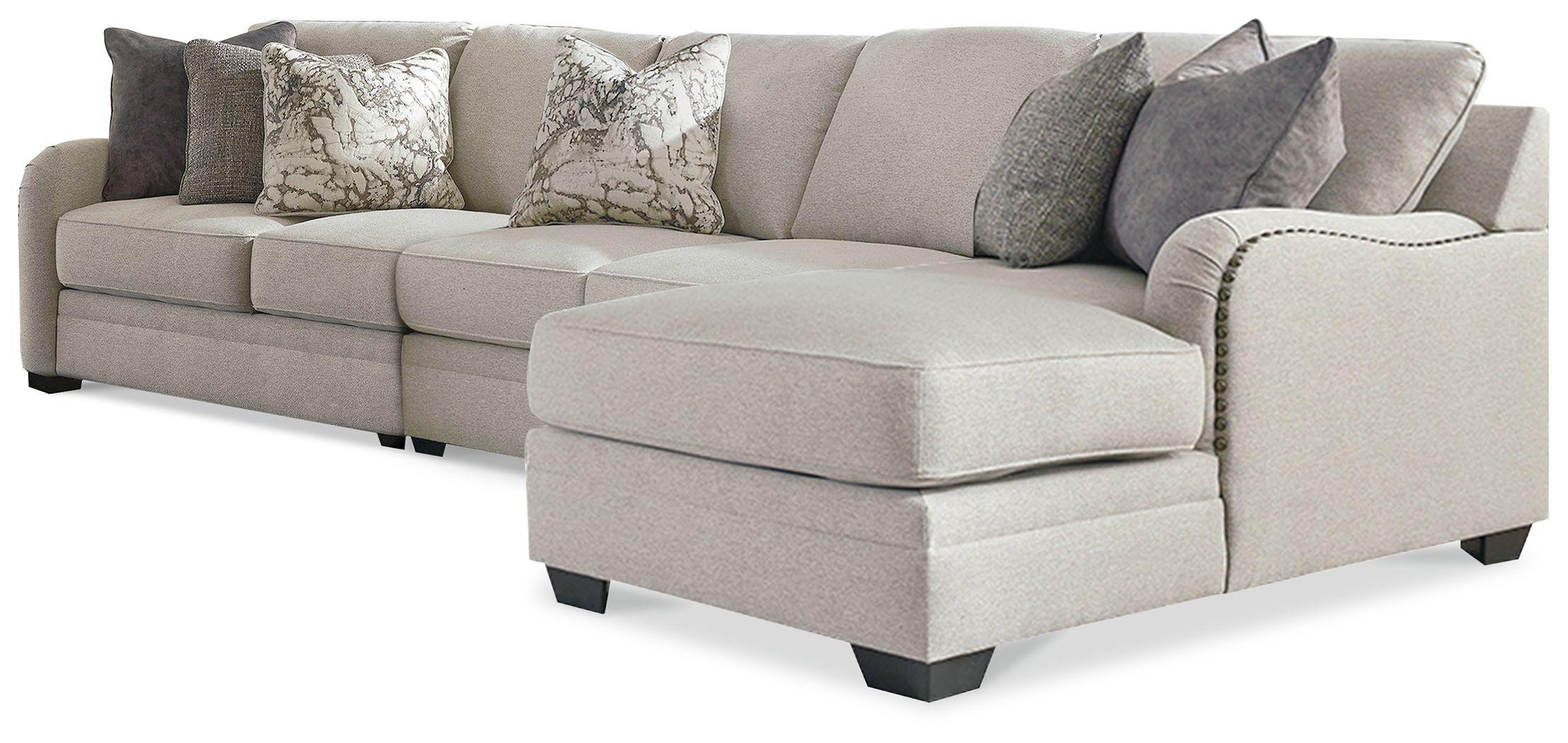 Ashley Dellara – Chalk – 3-Piece Sectional With Raf Corner Chaise And Armless Loveseat