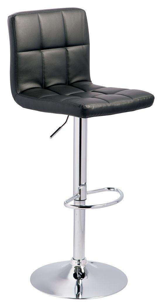 Ashley Bellatier Tall UPH Swivel Barstool(2/CN) – Black/Chrome Finish