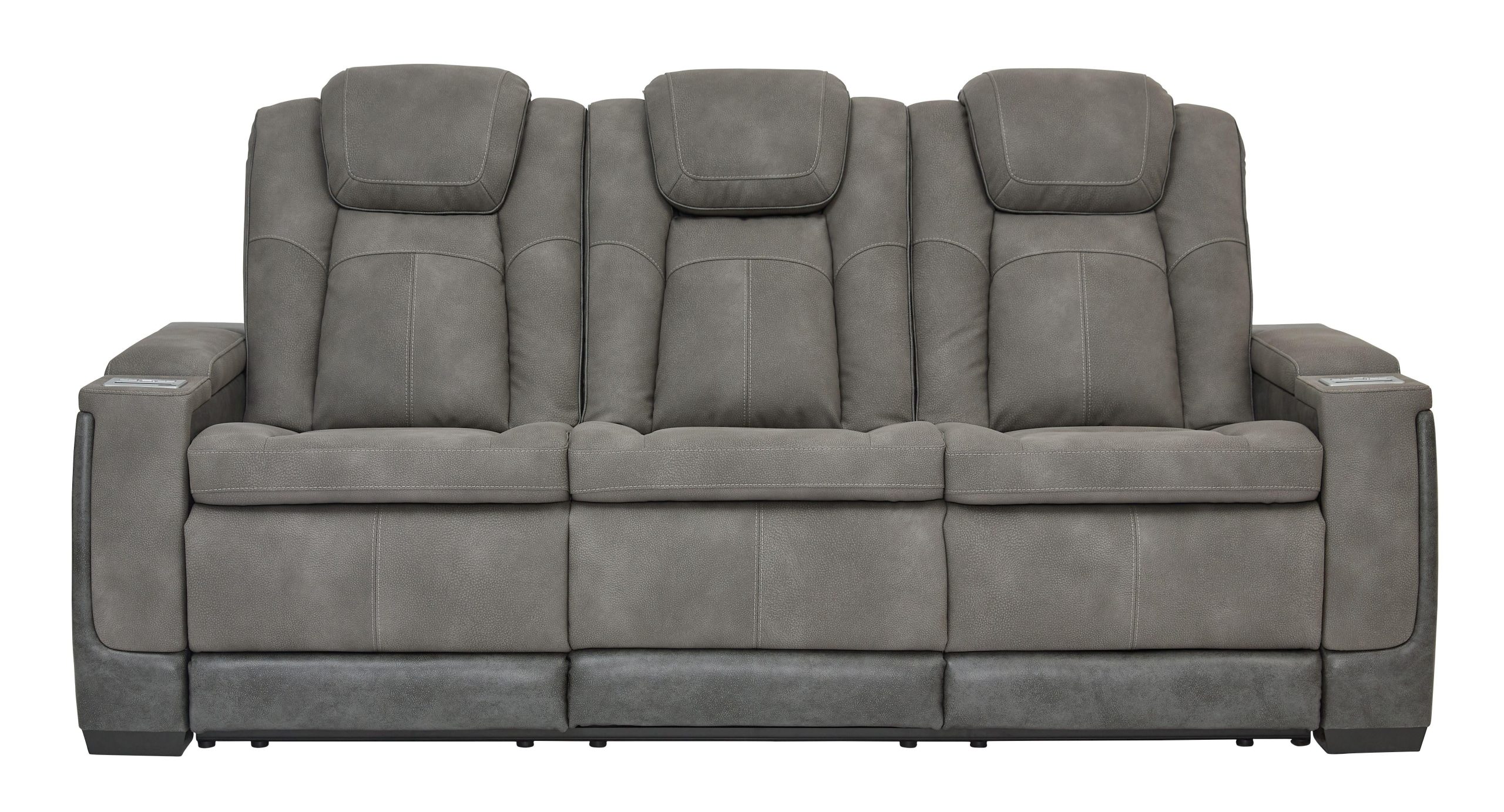 Ashley Next-Gen DuraPella PWR REC Sofa with ADJ Headrest – Slate