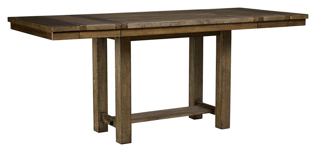 Ashley Moriville RECT DRM Counter EXT Table – Grayish Brown