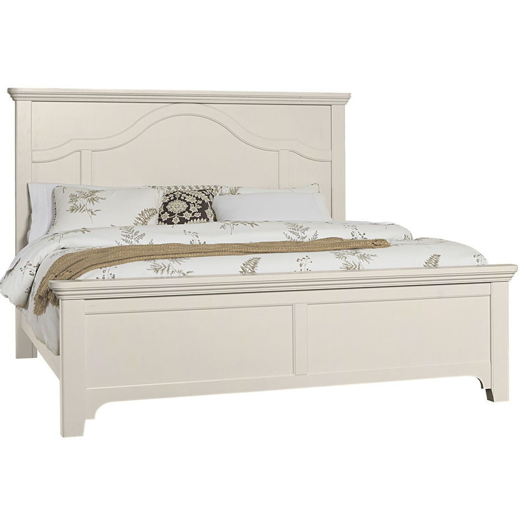 Vaughan-Bassett Bungalow – King Mantel Bed – Lattice (Soft White)